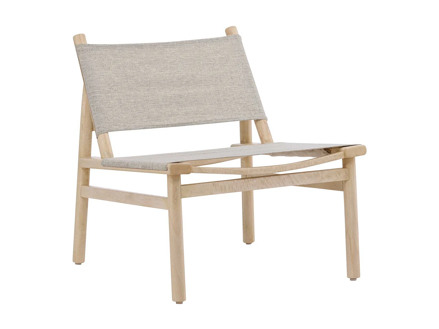 Fauteuil Bas en Bois "Millo" 70cm Naturel