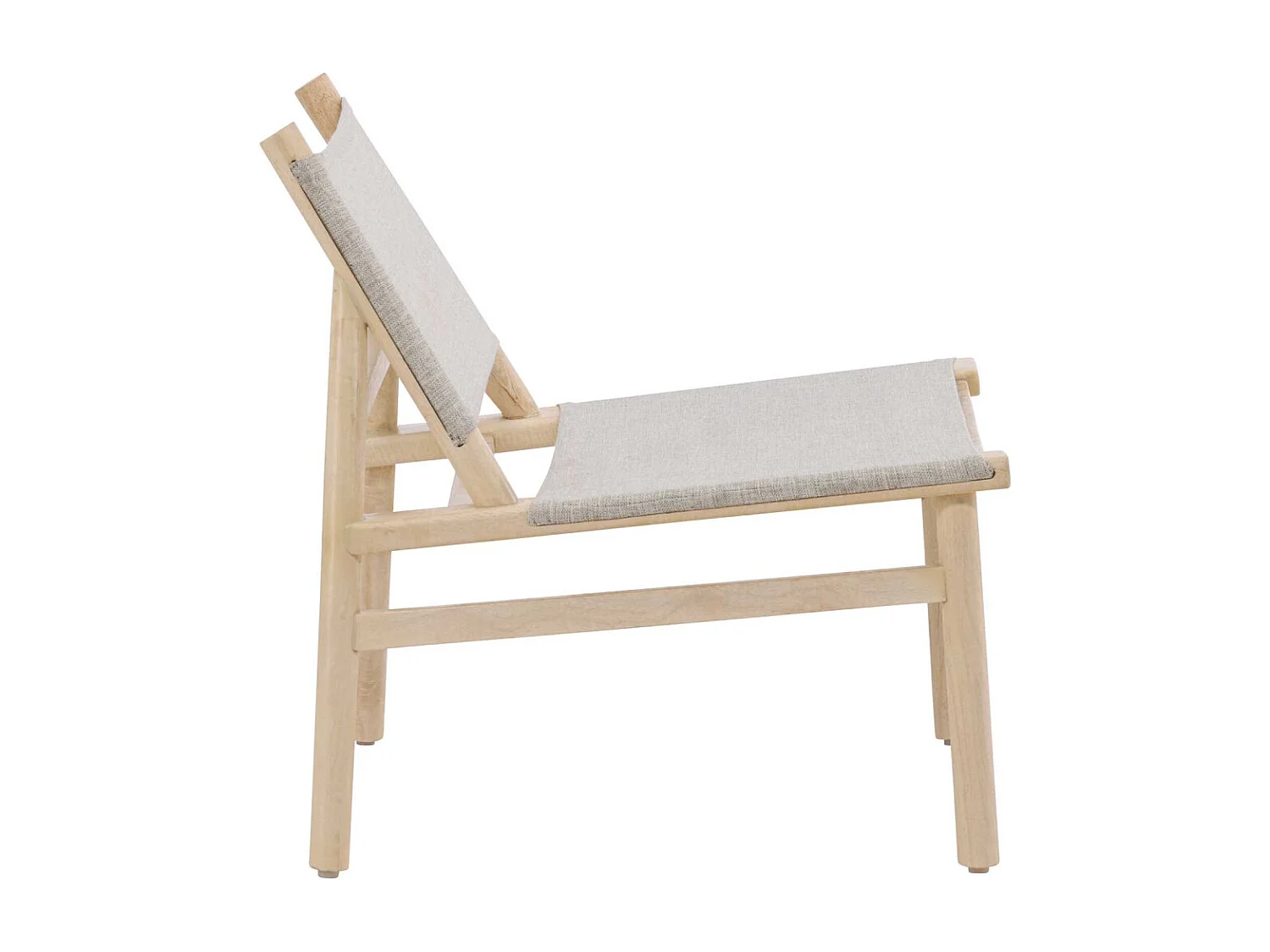 Fauteuil Bas en Bois "Millo" 70cm Naturel