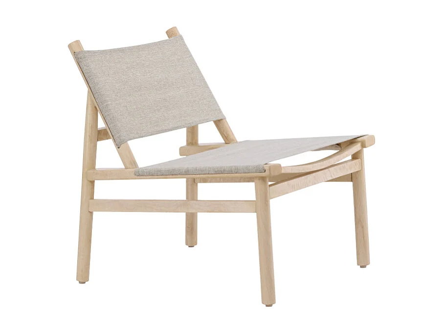 Fauteuil Bas en Bois "Millo" 70cm Naturel