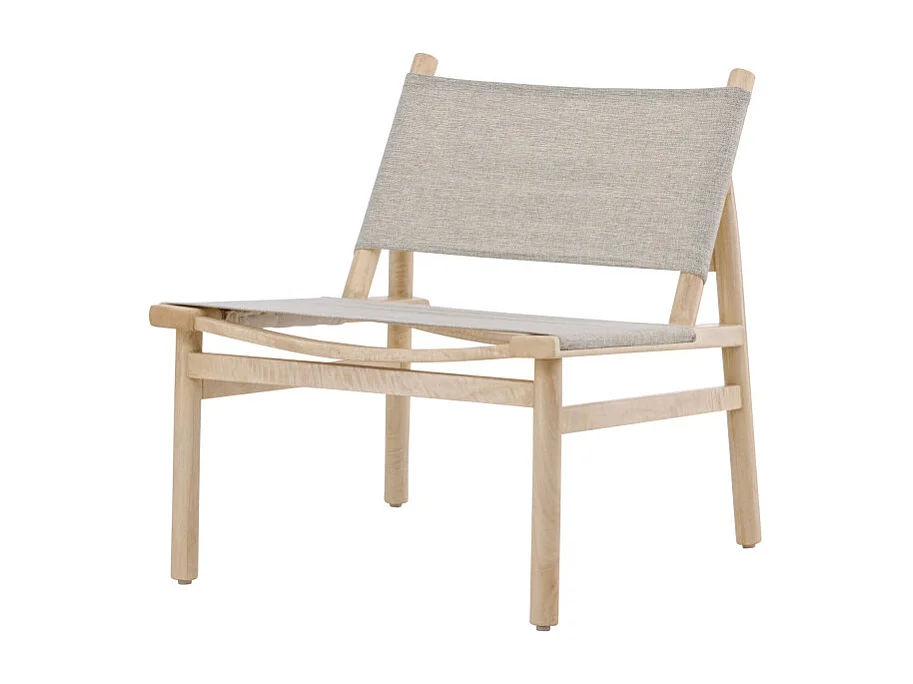 Fauteuil Bas en Bois "Millo" 70cm Naturel