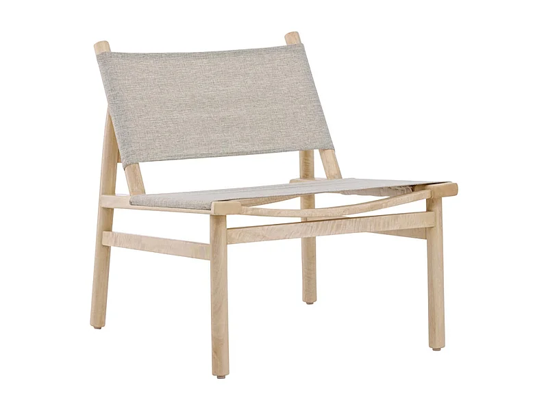 Fauteuil Bas en Bois "Millo" 70cm Naturel