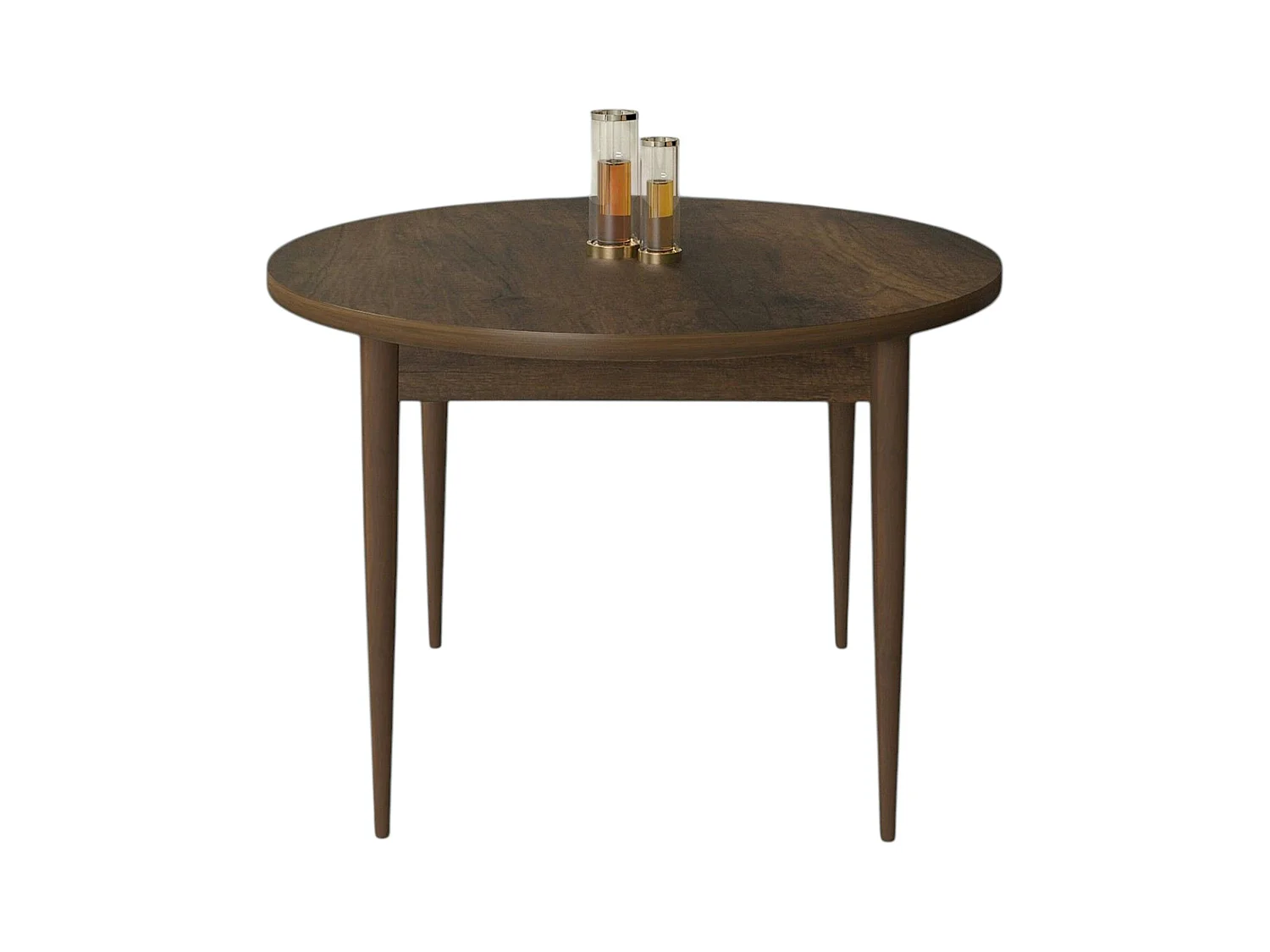 Table à manger ronde effet bois foncé  Ø90 cm LUNOR