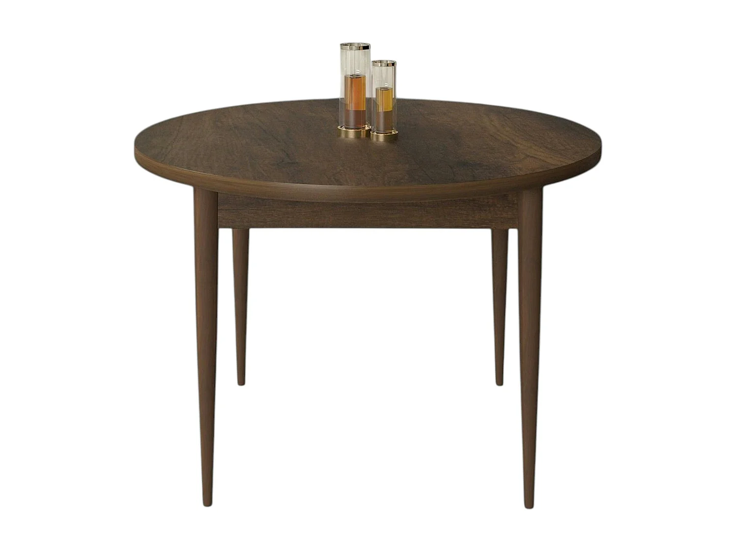 Table à manger ronde effet bois foncé  Ø90 cm LUNOR