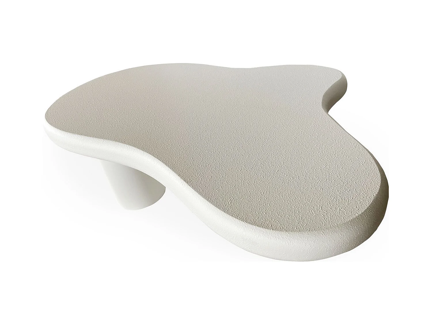 Table basse forme courbes naturelles Valdo 69x100cm Blanc texturé