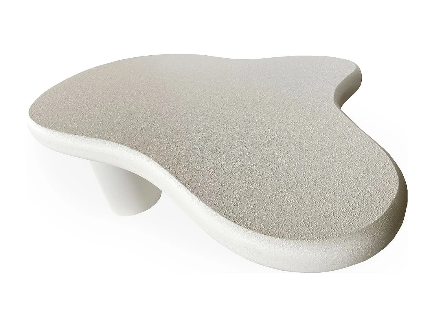 Table basse forme courbes naturelles Valdo 69x100cm Blanc texturé