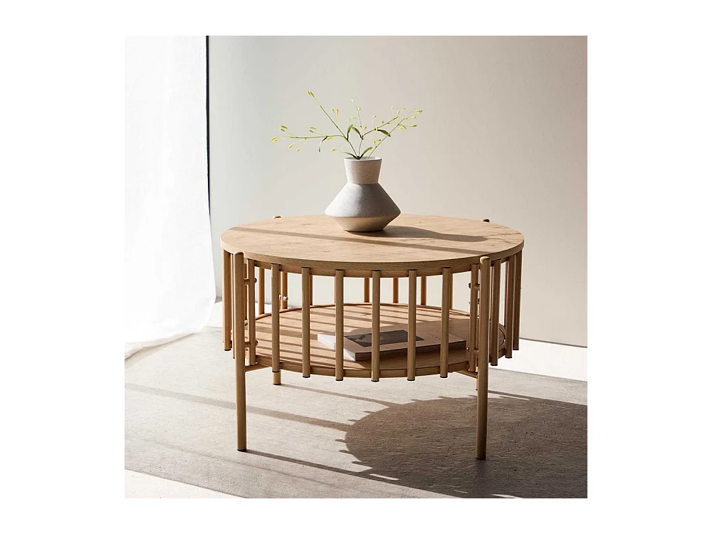 Table Basse Design "Rubbo" 80cm Naturel