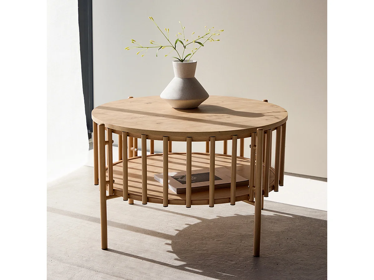 Table Basse Design "Rubbo" 80cm Naturel