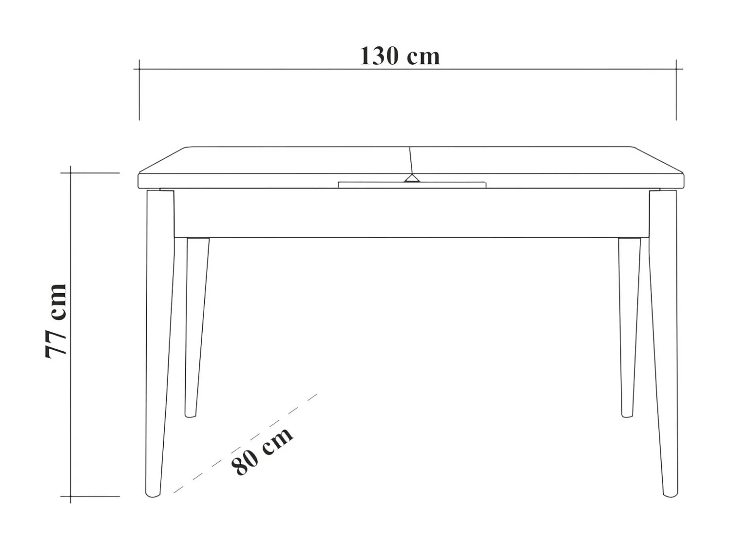 Table extensible effet noyer avec rangement 130-165 cm ORINA