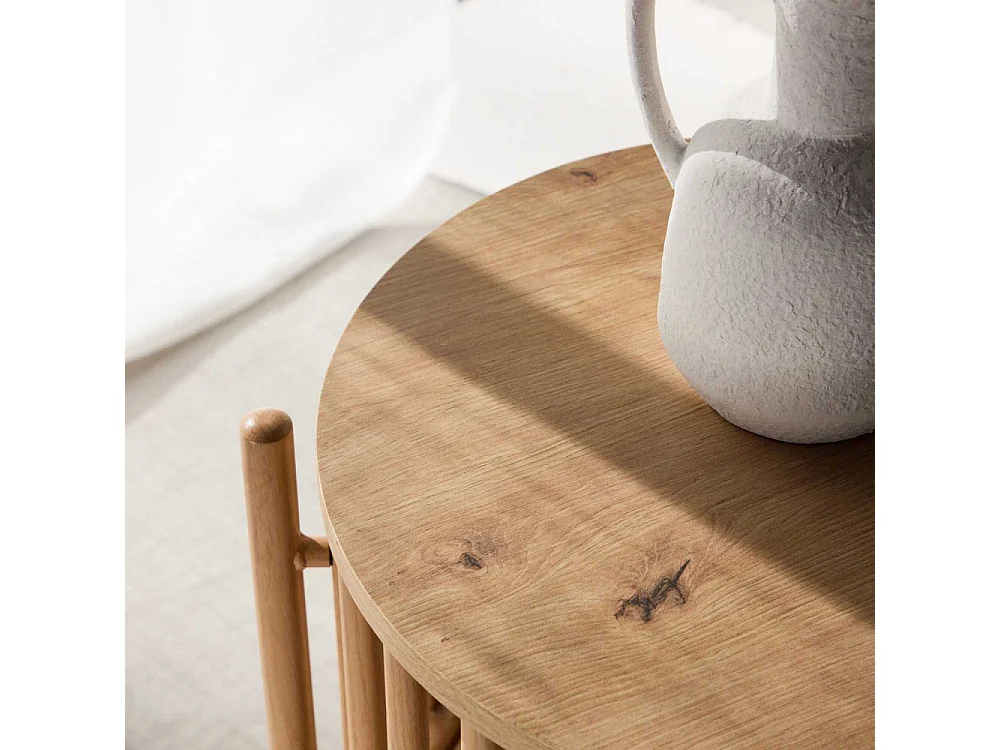 Table d'Appoint Design "Rubbo" 65cm Naturel