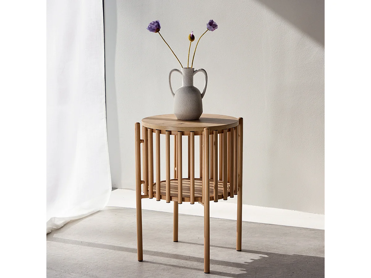 Table d'Appoint Design "Rubbo" 65cm Naturel