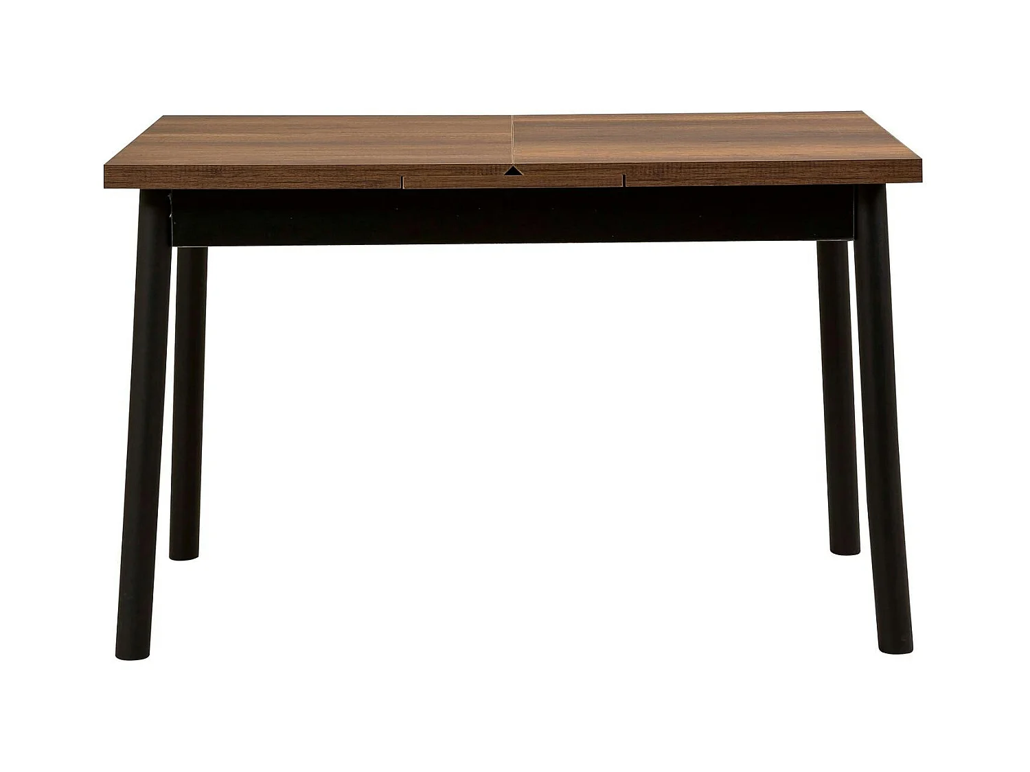 Table extensible effet noyer, pieds noirs 120-153 cm ARDEN