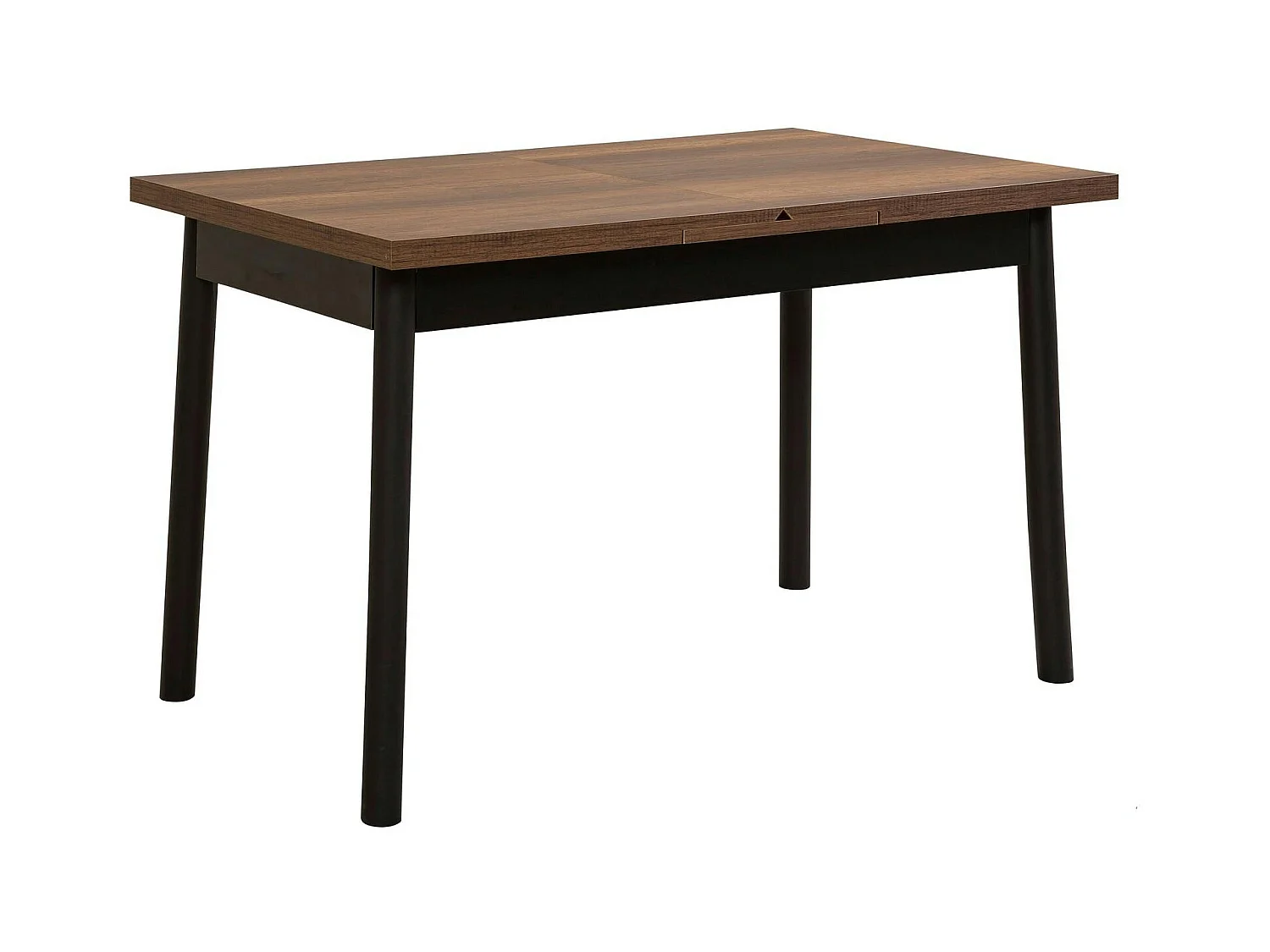 Table extensible effet noyer, pieds noirs 120-153 cm ARDEN