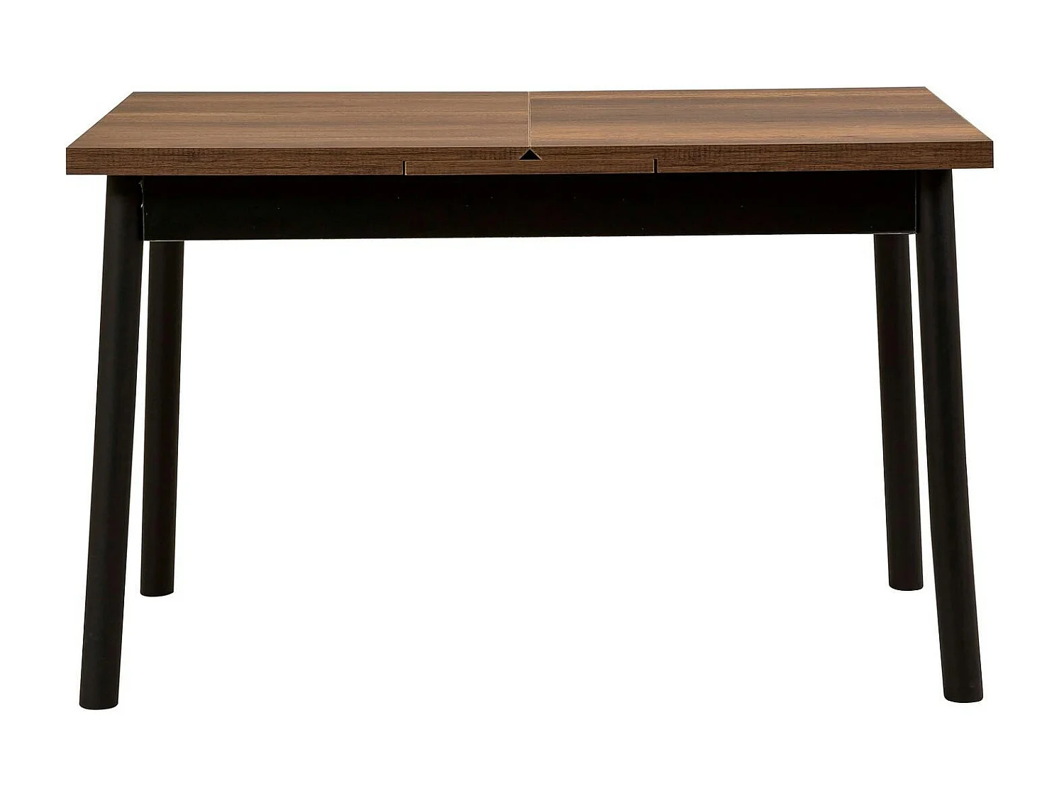 Table extensible effet noyer, pieds noirs 120-153 cm ARDEN