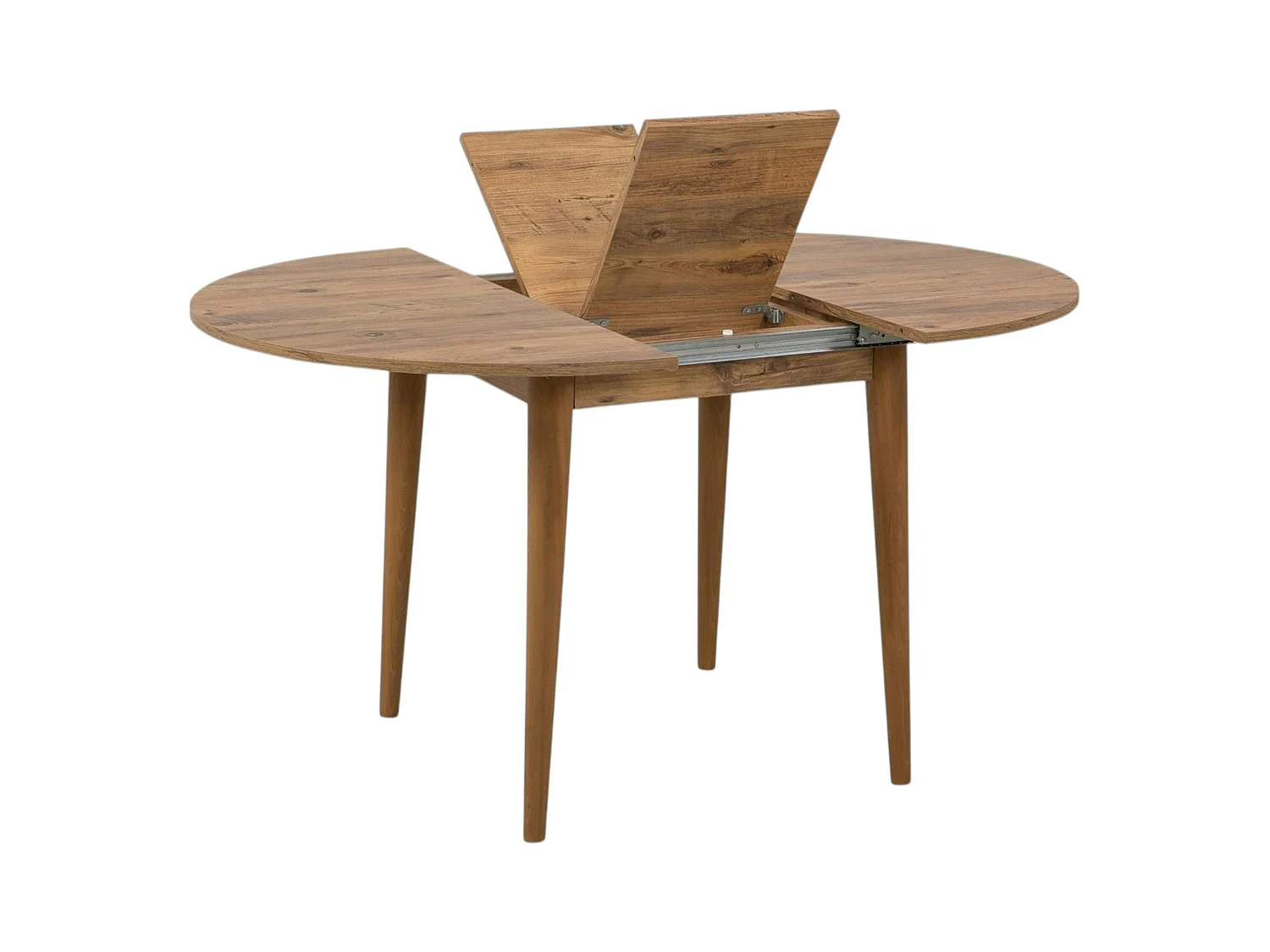 Table ronde extensible effet pin Ø100-131 cm ORINA