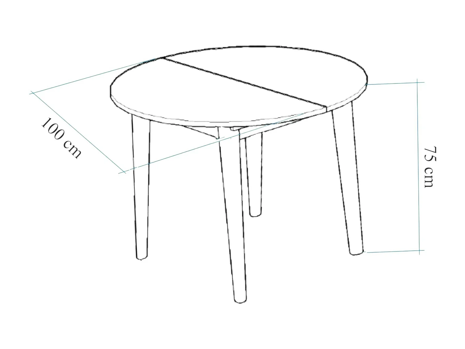 Table ronde extensible effet pin Ø100-131 cm ORINA
