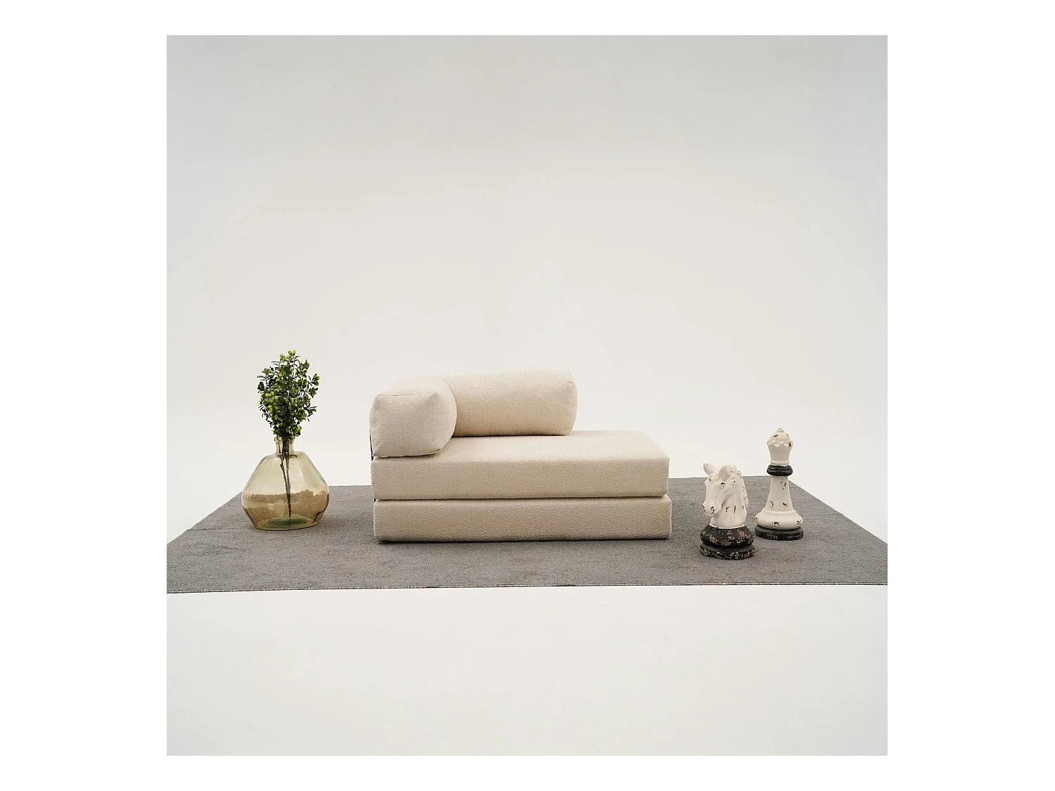 Canapé-lit sans mécanisme écru, 2 places ALTEA