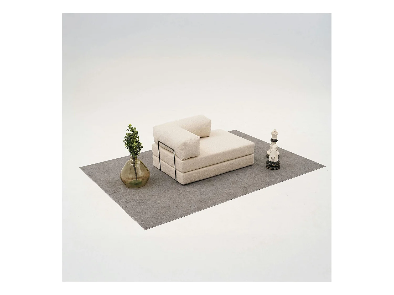 Canapé-lit sans mécanisme écru, 2 places ALTEA