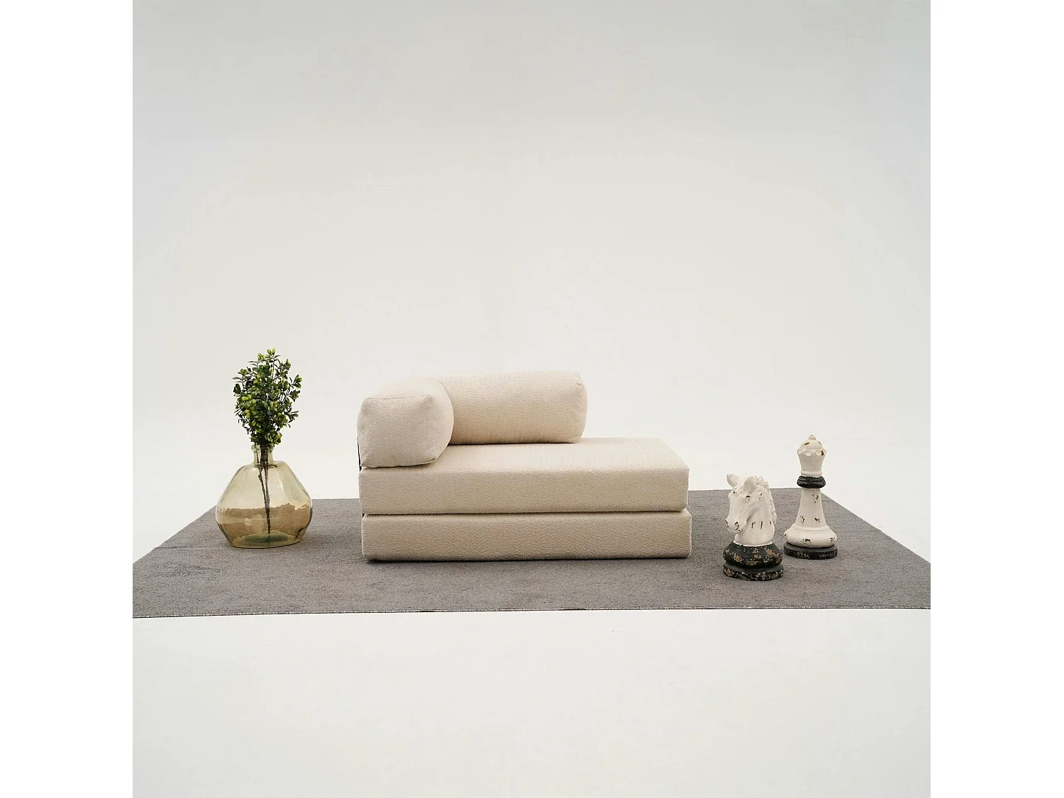 Canapé-lit sans mécanisme écru, 2 places ALTEA