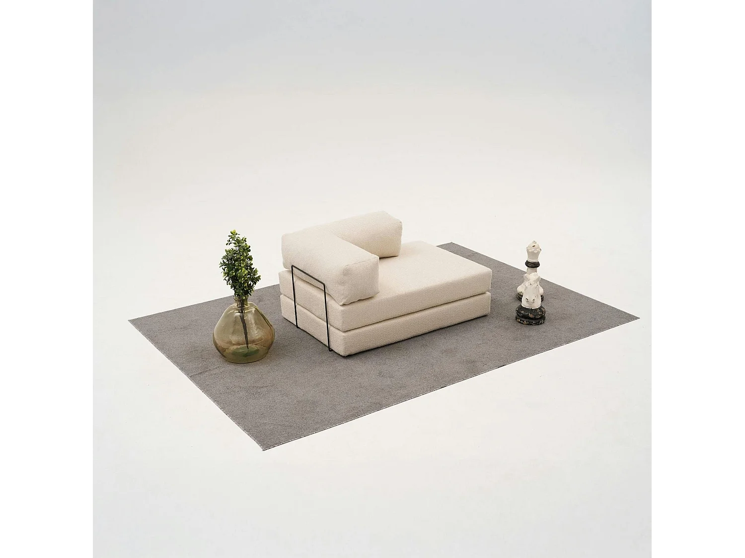 Canapé-lit sans mécanisme écru, 2 places ALTEA