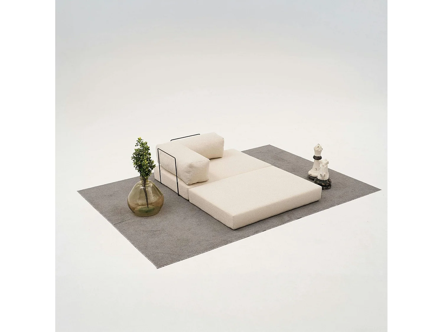 Canapé-lit sans mécanisme écru, 2 places ALTEA