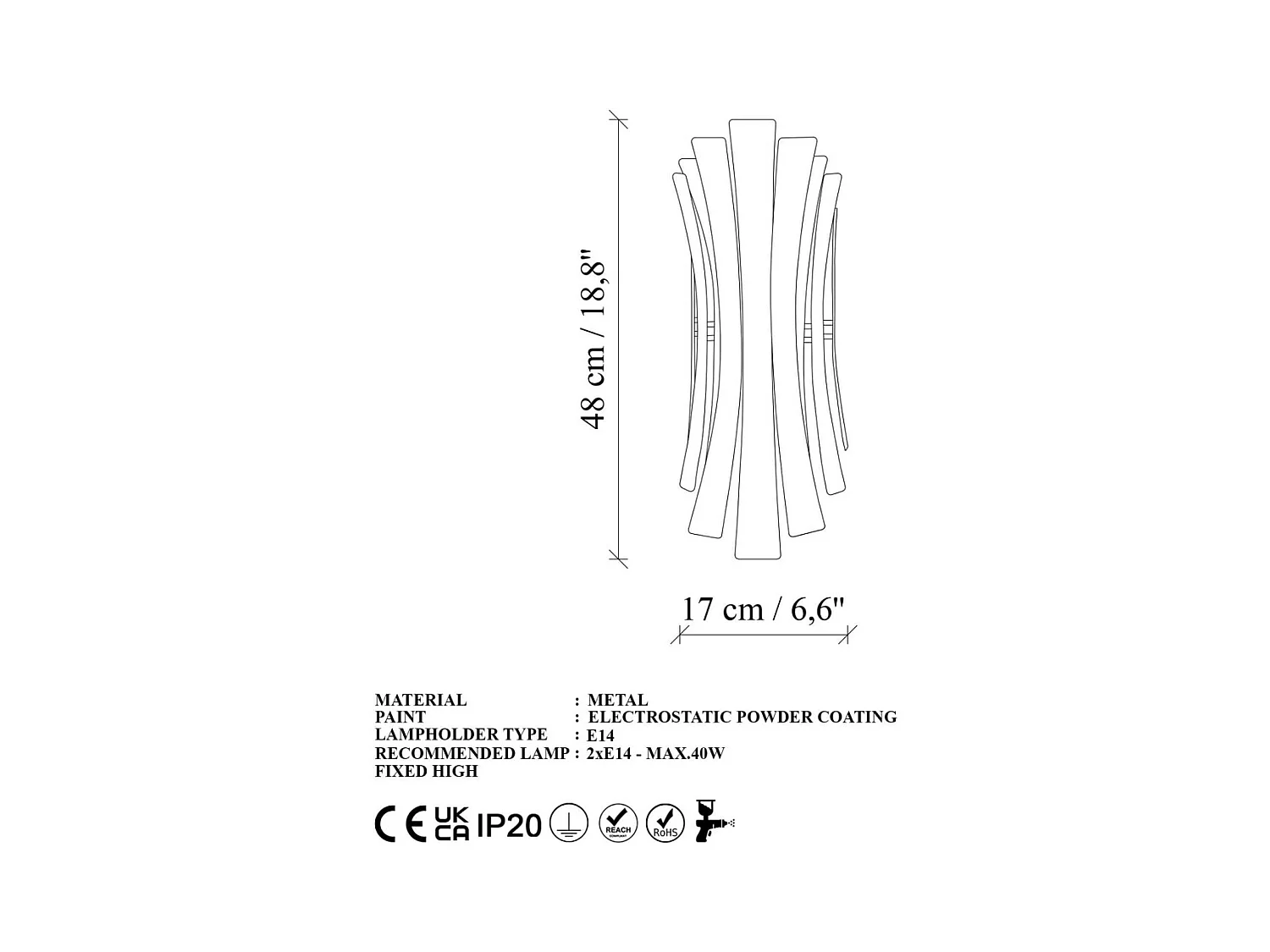 Applique métal en métal Linea