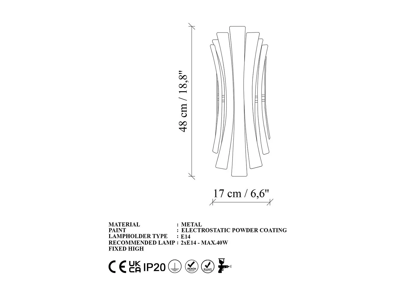 Applique métal en métal Linea