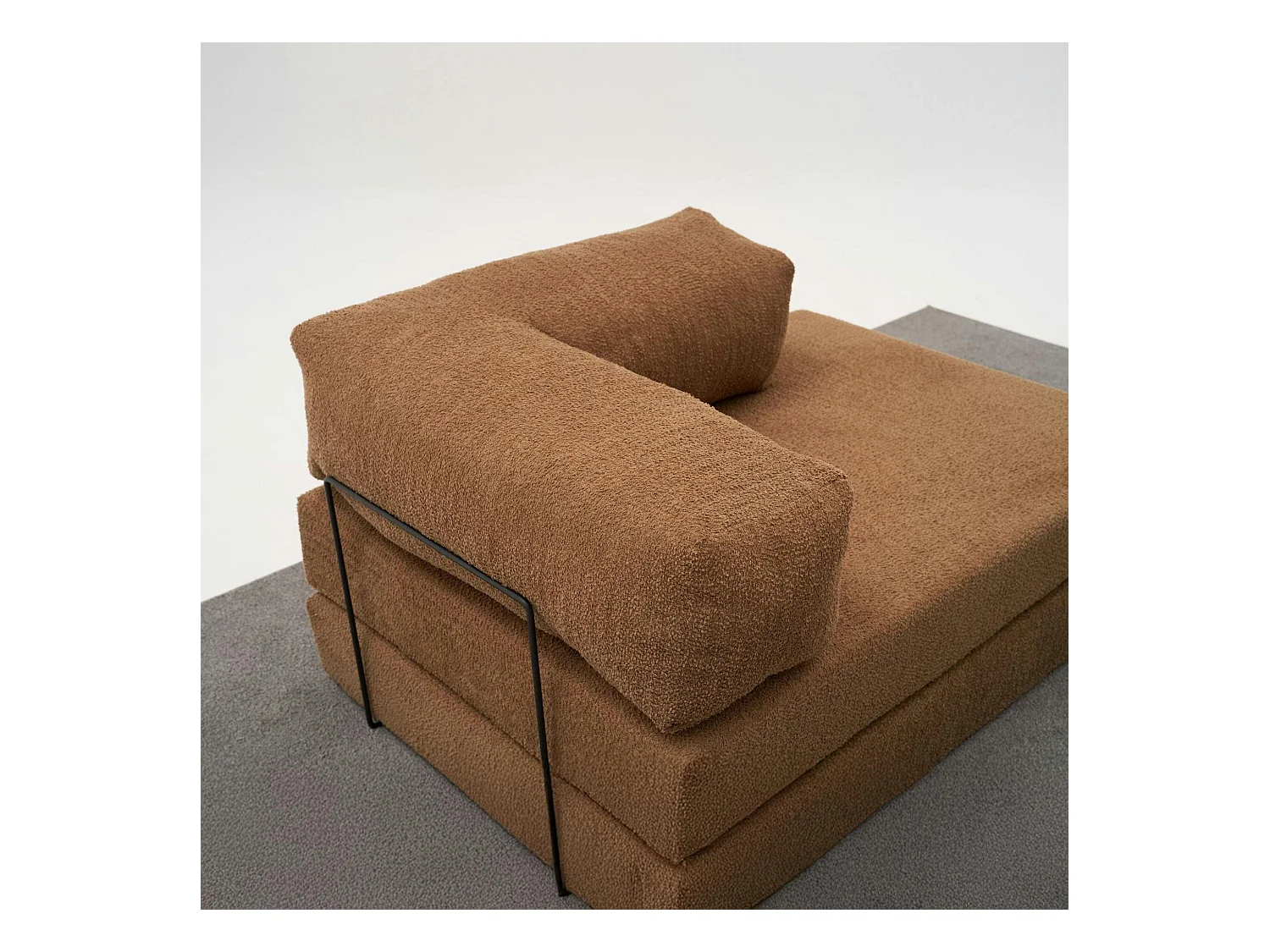 Canapé-lit sans mécanisme marron, 2 places ALTEA