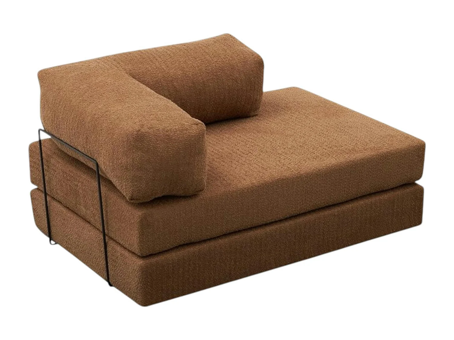 Canapé-lit sans mécanisme marron, 2 places ALTEA