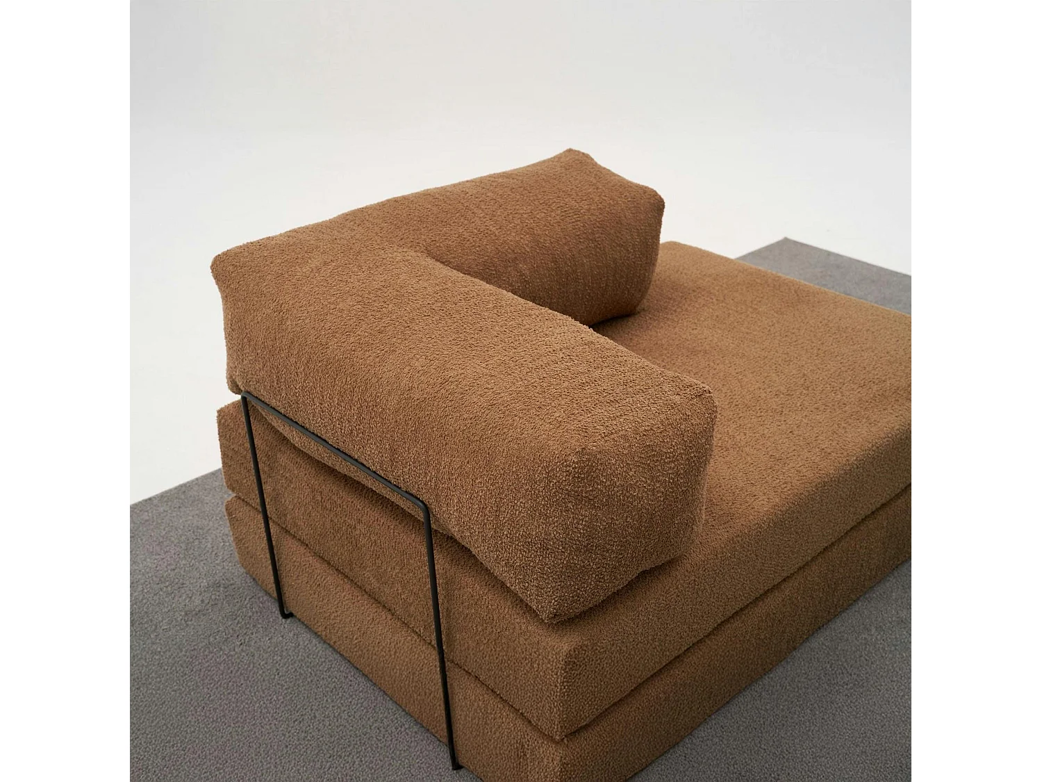 Canapé-lit sans mécanisme marron, 2 places ALTEA