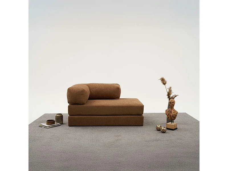 Canapé-lit sans mécanisme marron, 2 places ALTEA