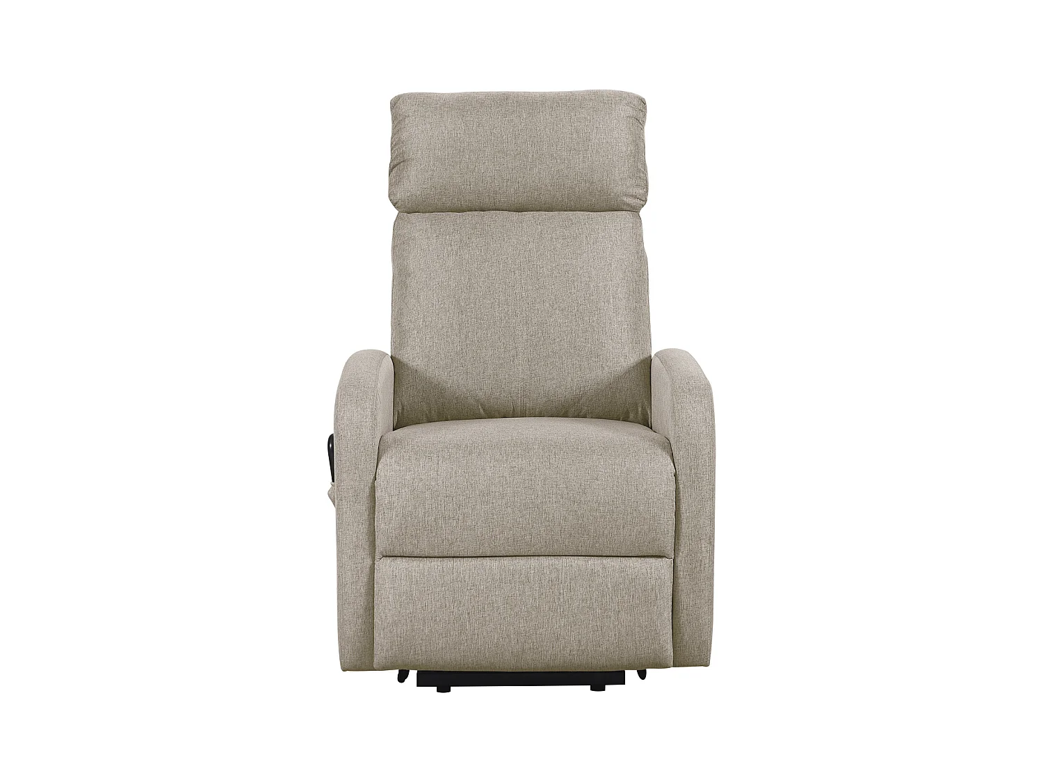 Fauteuil de relaxation électrique inclinable en tissu beige avec repose pieds - Longueur 64 x Largeur 93 x Hauteur 104 cm
