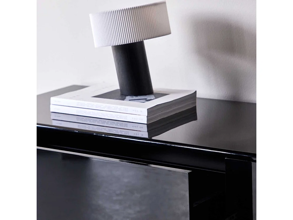 Meuble TV 2 Tiroirs "Fristad" 160cm Noir