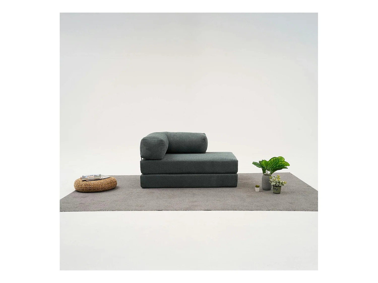 Canapé-lit sans mécanisme vert, 2 places ALTEA