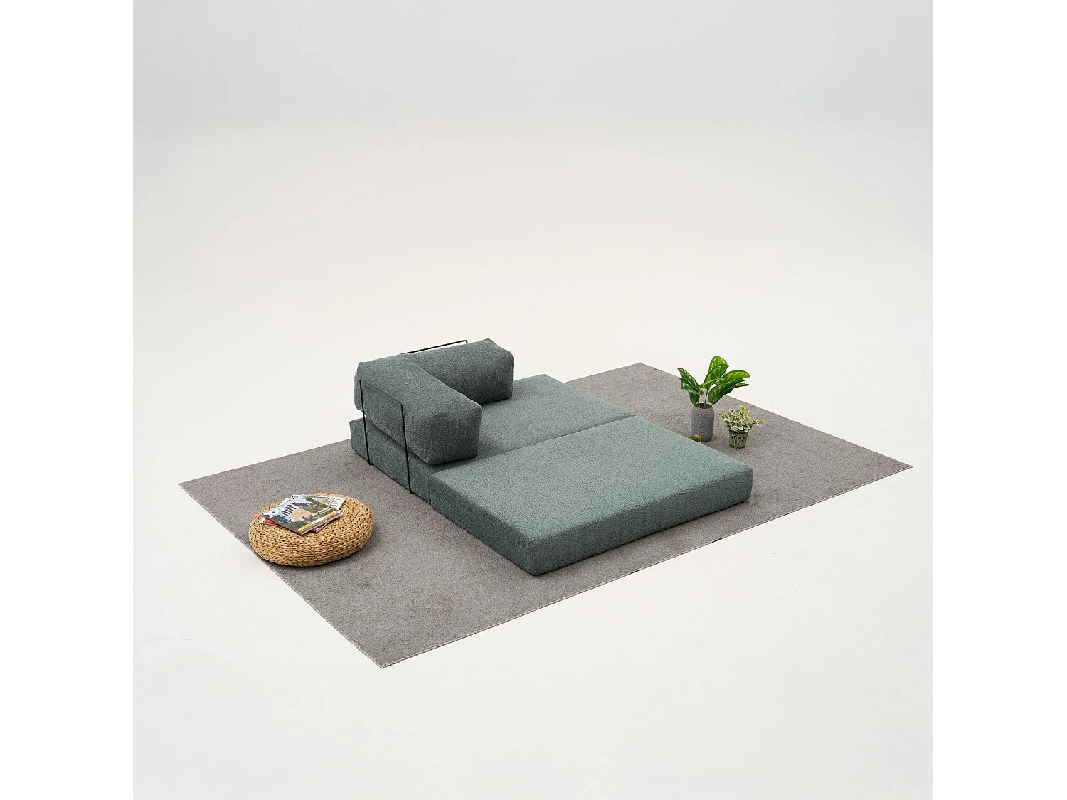 Canapé-lit sans mécanisme vert, 2 places ALTEA