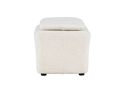 Pouf en Tissu Bouclé "Laurel" 110cm Blanc