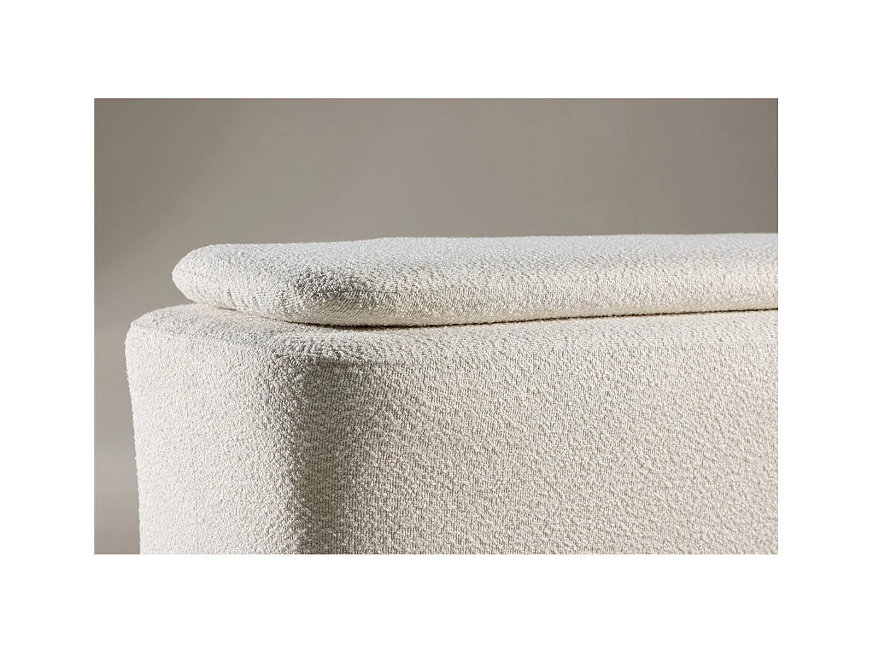 Pouf en Tissu Bouclé "Laurel" 110cm Blanc