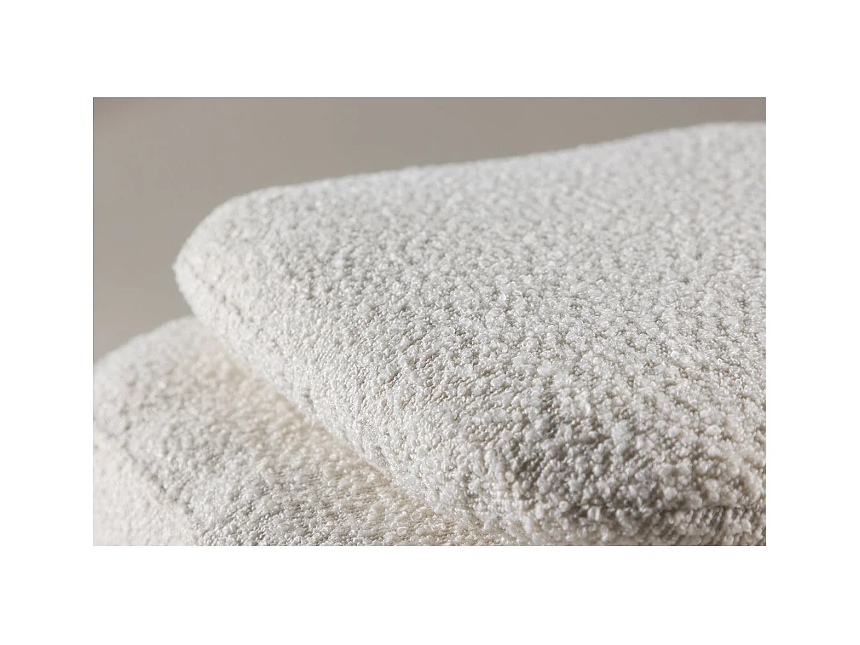 Pouf en Tissu Bouclé "Laurel" 110cm Blanc