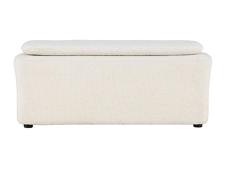 Pouf en Tissu Bouclé "Laurel" 110cm Blanc