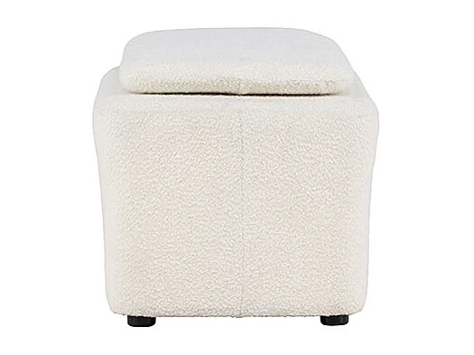 Pouf en Tissu Bouclé "Laurel" 110cm Blanc