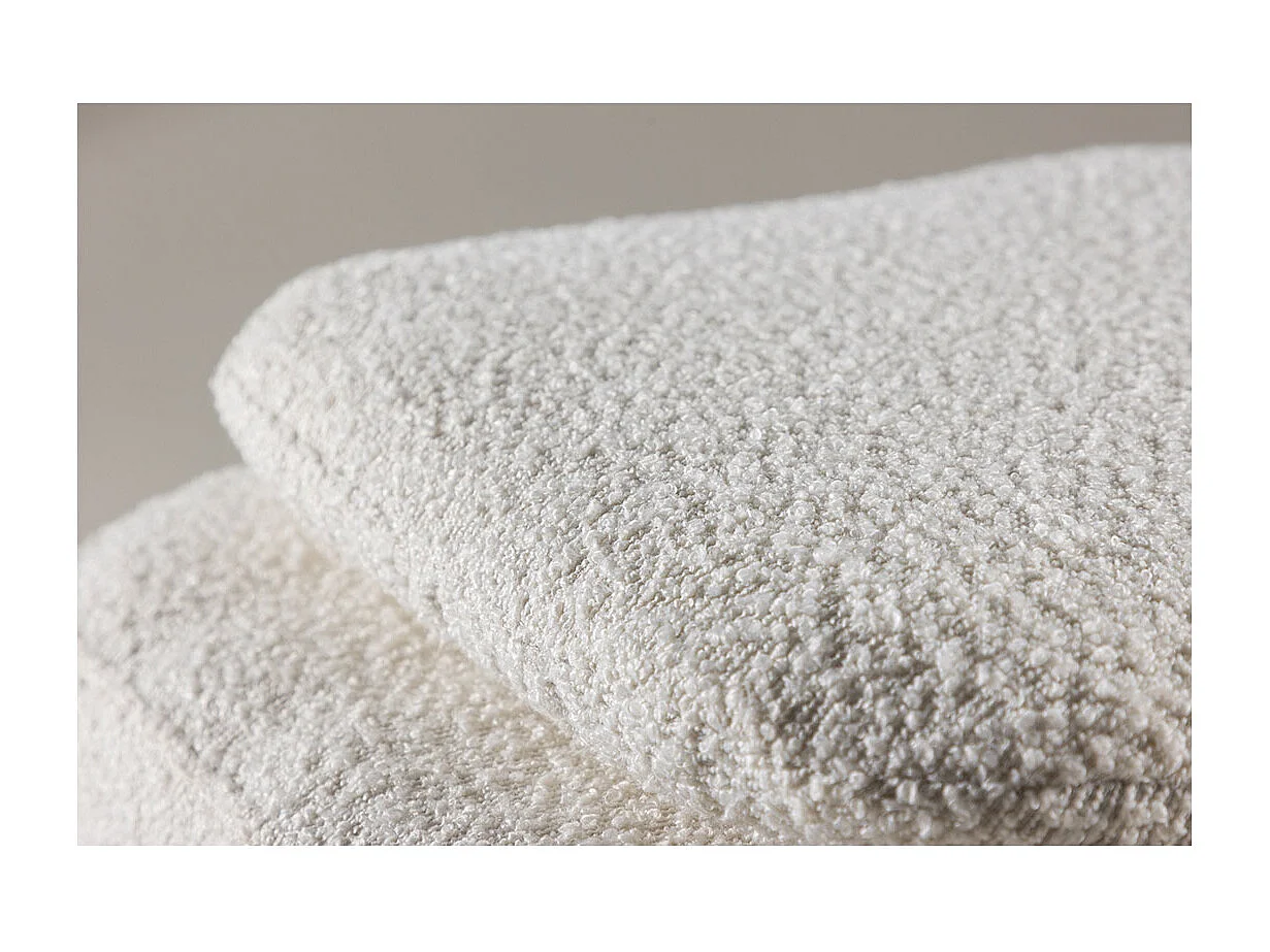 Pouf en Tissu Bouclé "Laurel" 110cm Blanc