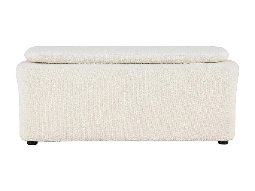 Pouf en Tissu Bouclé "Laurel" 110cm Blanc