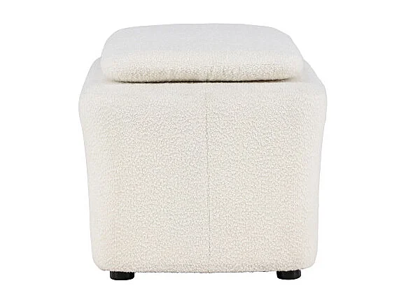 Pouf en Tissu Bouclé "Laurel" 110cm Blanc