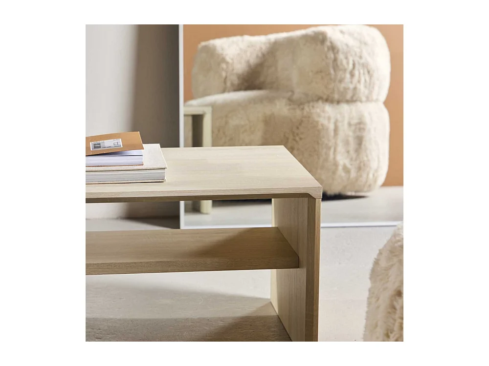 Table Basse Design "Telemarket" 100cm Beige