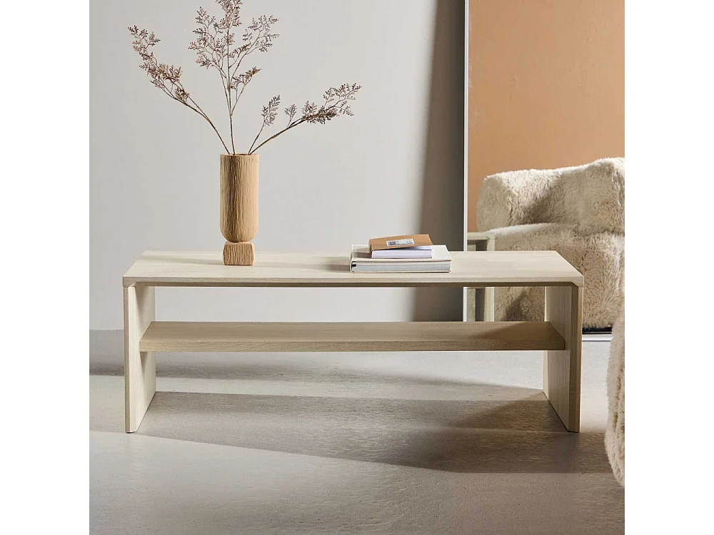 Table Basse Design "Telemarket" 100cm Beige
