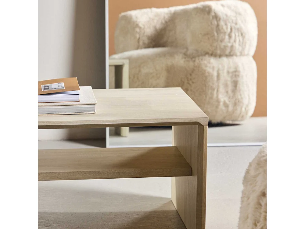 Table Basse Design "Telemarket" 100cm Beige