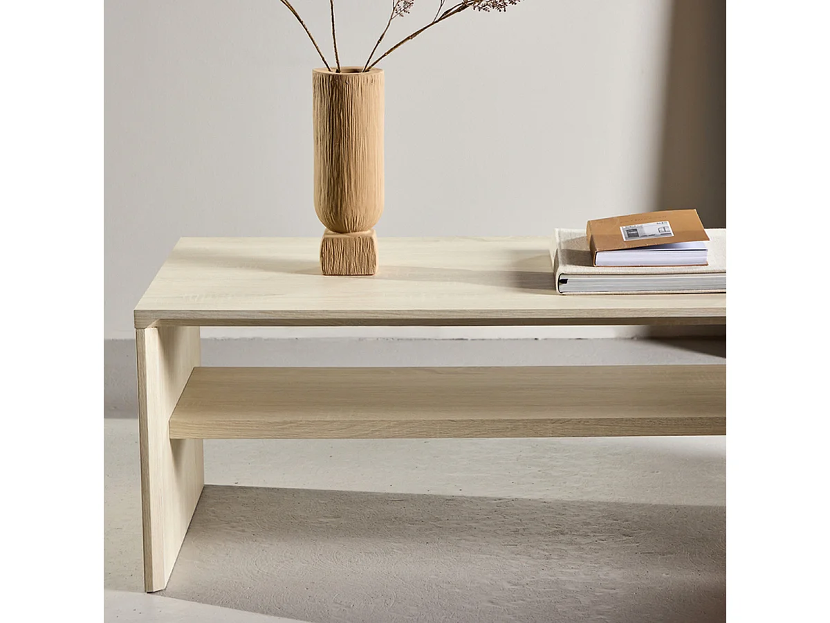 Table Basse Design "Telemarket" 100cm Beige