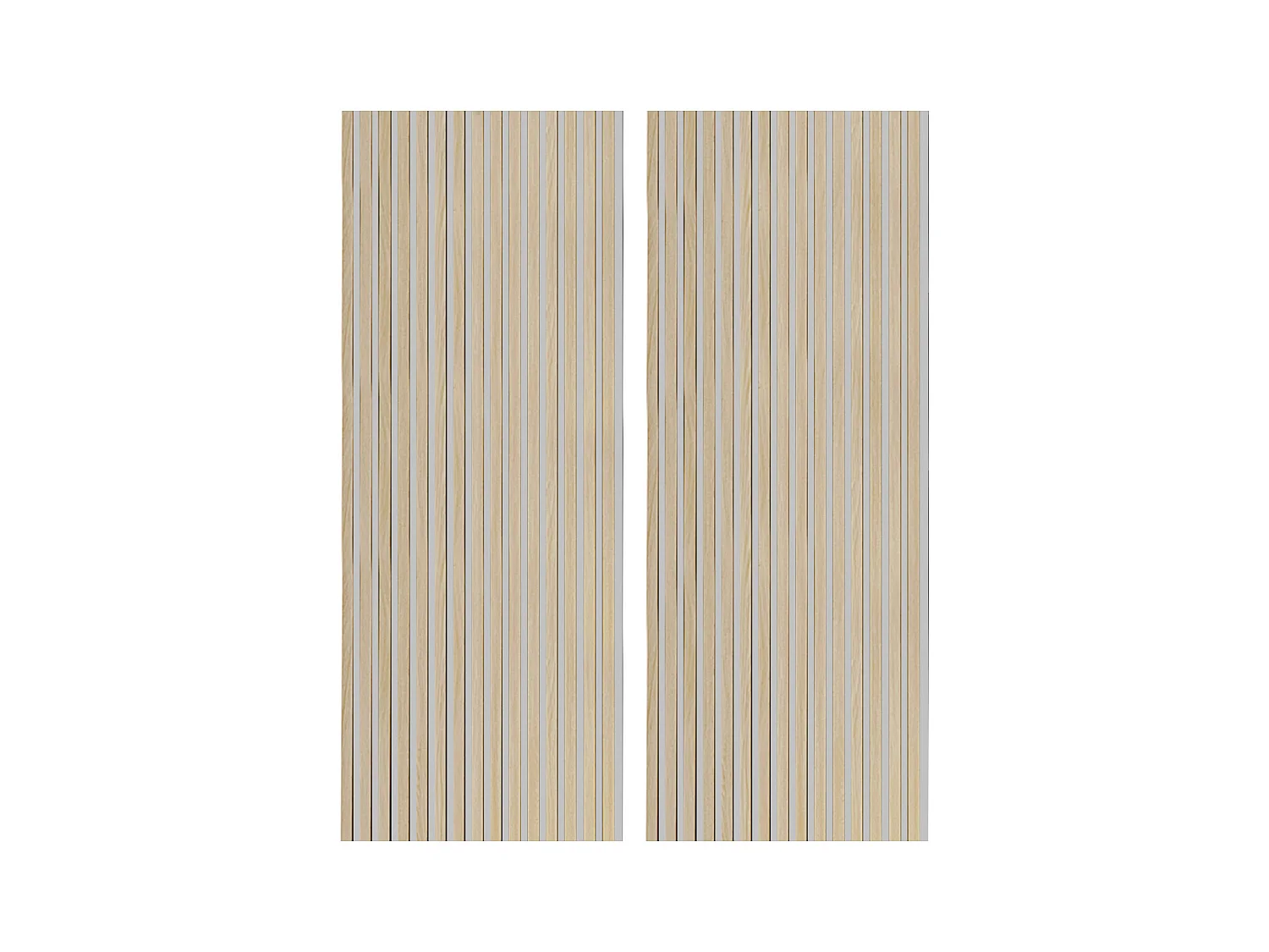 Lot de 2 panneaux décoratifs en bois coloris chêne nordique/gris - Longueur 60 x profondeur 2,2 x hauteur 120 cm