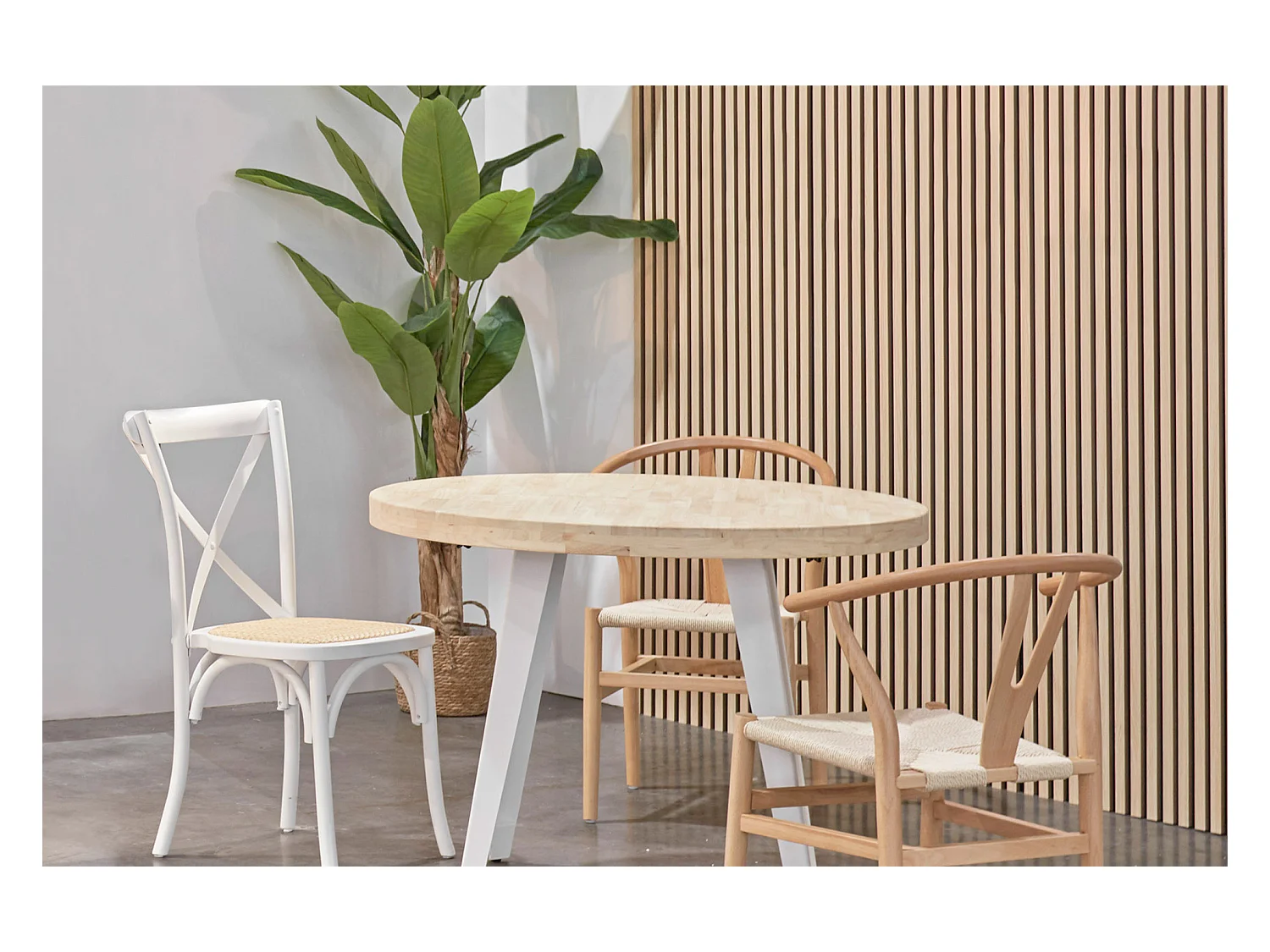 Lot de 2 panneaux décoratifs en bois coloris chêne nordique/gris - Longueur 60 x profondeur 2,2 x hauteur 120 cm