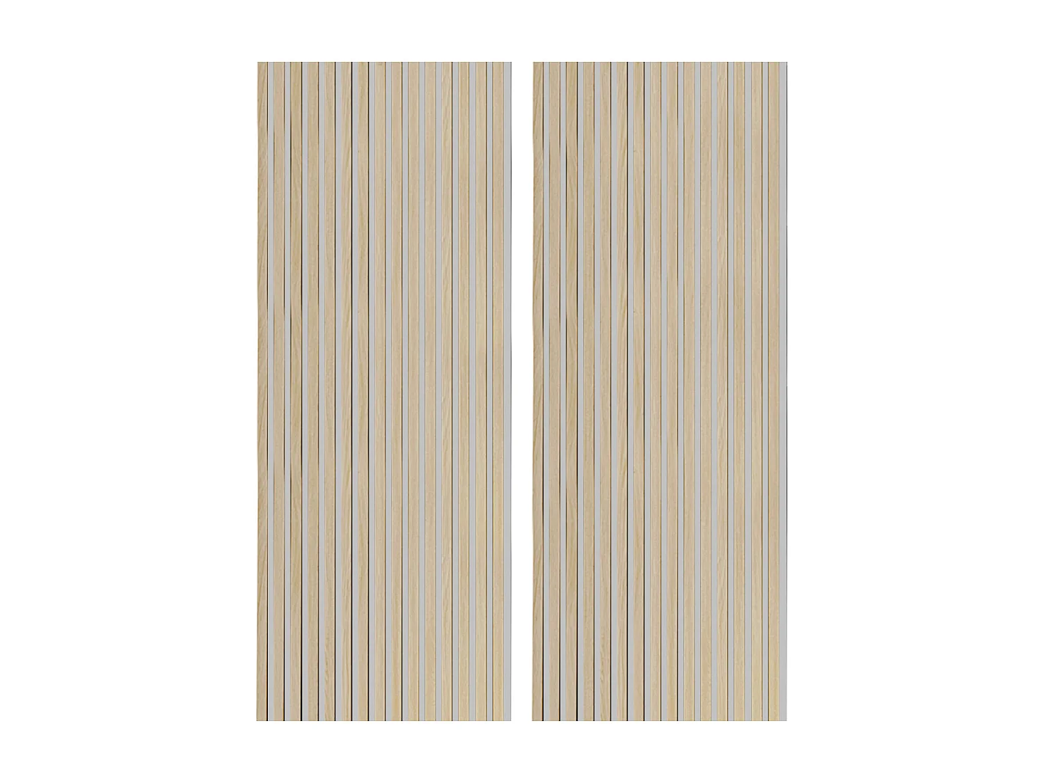 Lot de 2 panneaux décoratifs en bois coloris chêne nordique/gris - Longueur 60 x profondeur 2,2 x hauteur 120 cm