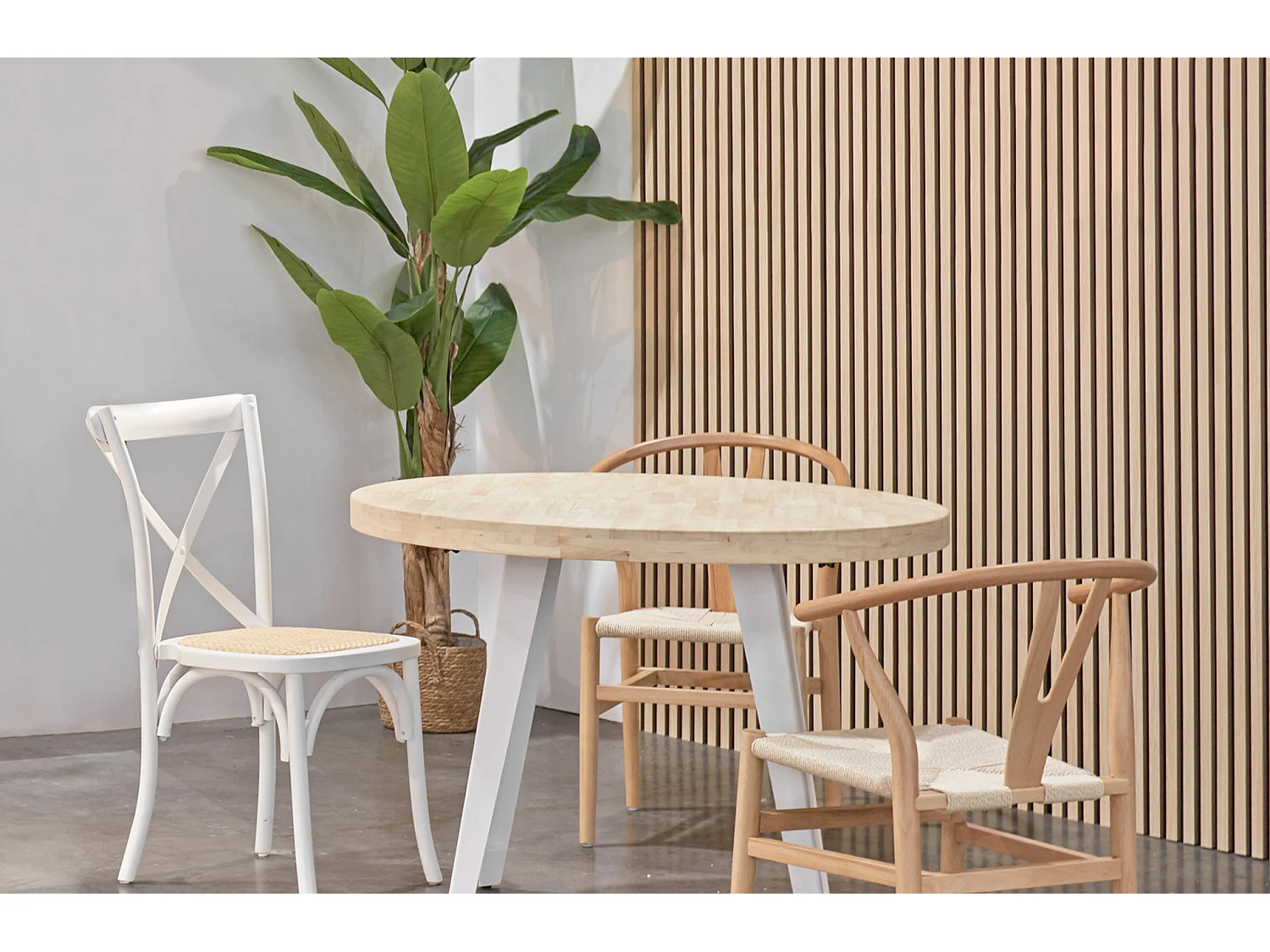 Lot de 2 panneaux décoratifs en bois coloris chêne nordique/gris - Longueur 60 x profondeur 2,2 x hauteur 120 cm